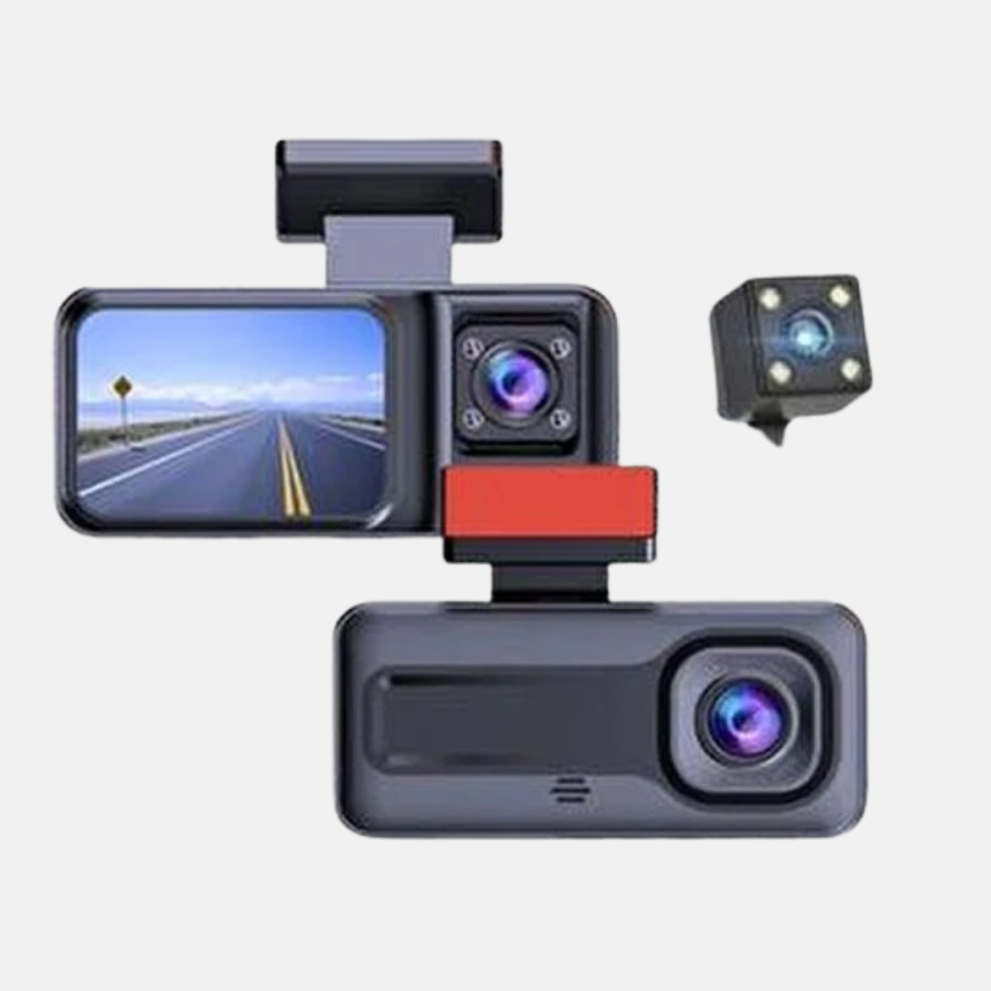 170° Wide Angle 3 Camera In-Car Recorder with Night Vision