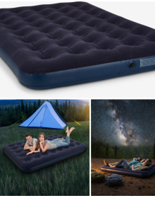 Comfortable Double Inflatable Bed Flocked Surface Durable Body