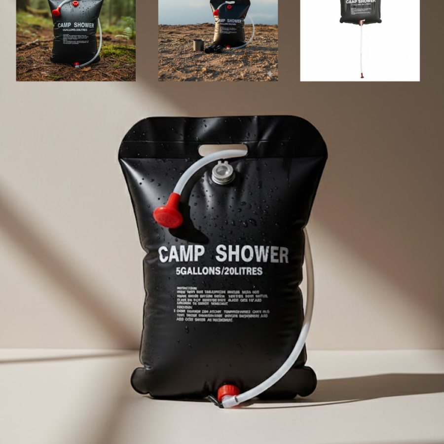 Solar Powered Outdoor Shower 20 Liter Durable PVC Camping Shower System