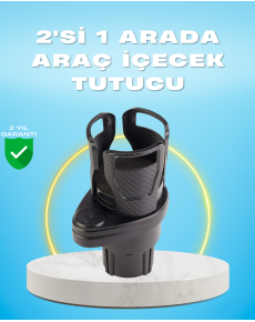 Double Car Cup Holder Carbon Fiber Look 360° Adjustable