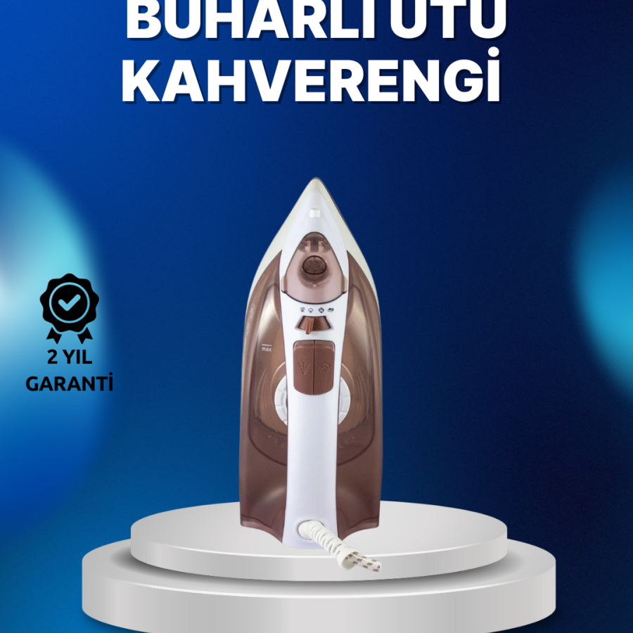 Steam Iron 2200W Anti-Limescale Self Clean Drip-Free Brown