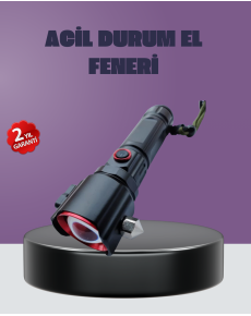 Strong Light Flashlight Emergency Hammer and Compass