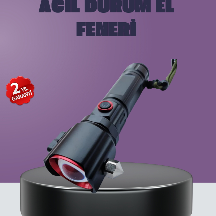 Strong Light Flashlight Emergency Hammer and Compass Strong Light Flashlight Emergency Hammer and Compass