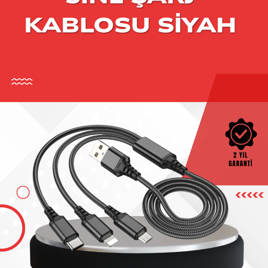 3 in 1 Charging Cable with Durable Metal Head – Compatible with All Devices 3 in 1 Charging Cable with Durable Metal Head – Compatible with All Devices