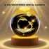 Laser Engraved Dolphin Crystal Ball with Warm Light Wooden Stand