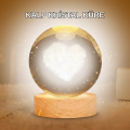Heart LED Lighted Glass Globe Large Size Crystal Design Heart LED Lighted Glass Globe Large Size Crystal Design