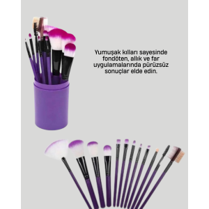 12 Piece Professional Brush Set for Perfect Makeup with Portable Box Gift