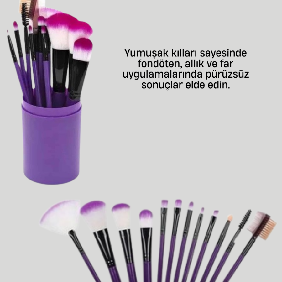 12 Piece Professional Brush Set for Perfect Makeup with Portable Box Gift