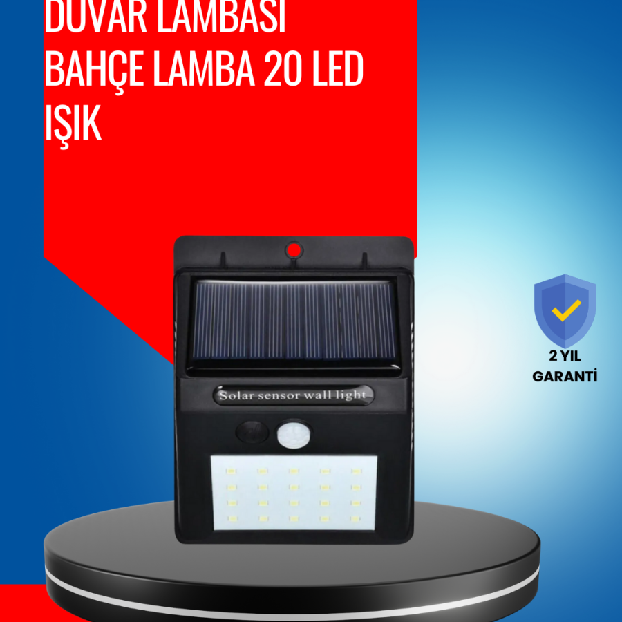 Solar Powered IP65 Waterproof 20 LED Wall Lamp