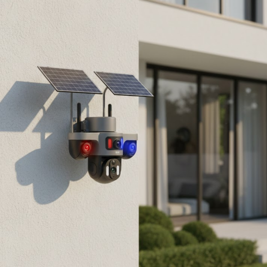 Multi-Lens 9MP Solar Security Camera 4G SIM Card Supported