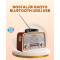 Antique Design Wooden Bluetooth Radio with LED Lighting
