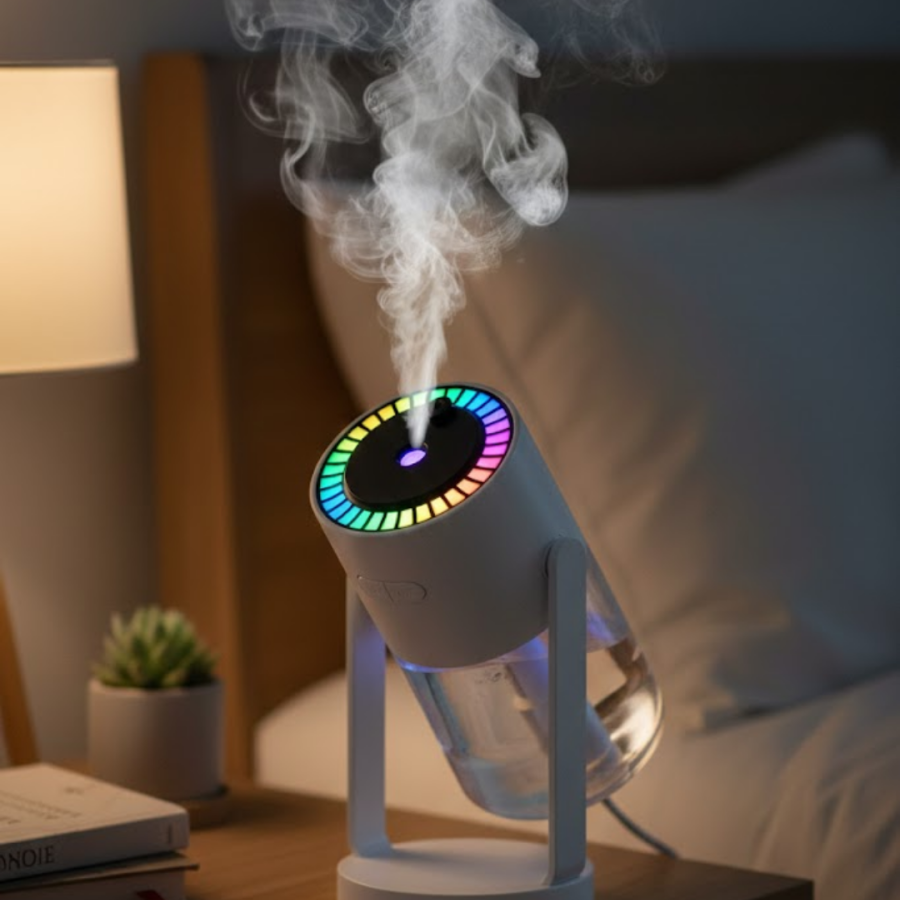 Ultrasonic Air Humidifier Colorful Light and Manual Spray Adjustment