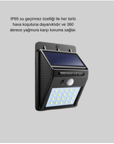 Solar Powered 20 LED Motion Sensor Lamp – IP65 Waterproof Outdoor Lighting Solar Powered 20 LED Motion Sensor Lamp – IP65 Waterproof Outdoor Lighting