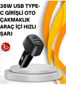 Compact Designed Vehicle Charging Head with Type-C + USB Port