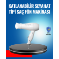Foldable Hair Dryer with Dual Heat and Speed ​​Adjustments