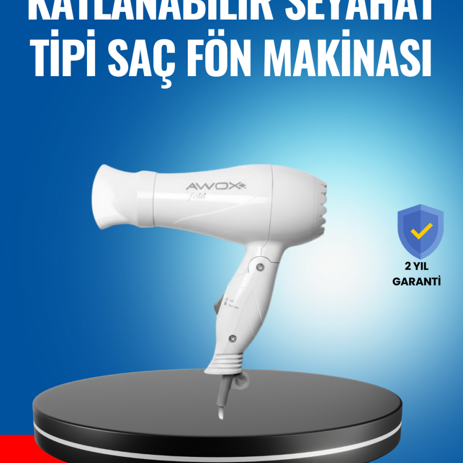 Foldable Hair Dryer with Dual Heat and Speed ​​Adjustments