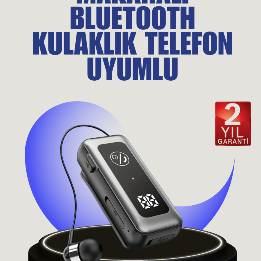 Bluetooth Headset with Wraparound Cable and Collar Clip Bluetooth Headset with Wraparound Cable and Collar Clip
