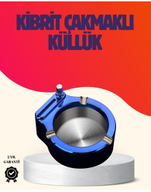 Round Metal Ashtray Lighter Integrated Durable Structure