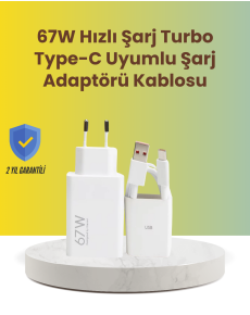 67W Fast Charging Adapter and Type-C Cable Set with Data Transfer Features