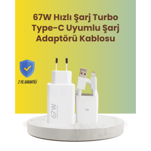 67W Fast Charging Adapter and Type-C Cable Set with Data Transfer Features