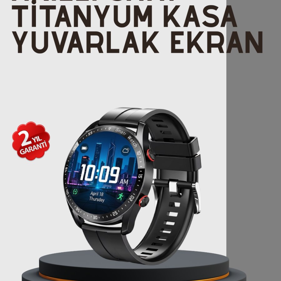 Smart Watch New Model Voice Assistant Seeing Notifications Listening to Music with Bluetooth Connection