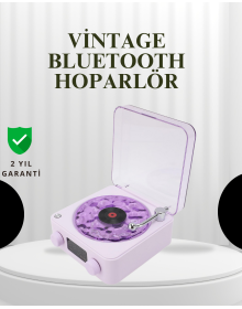 Retro Speaker with Projector Night Light – Portable Bluetooth Speaker