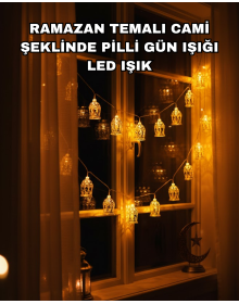 Ramadan LED Light Battery Operated Warm Yellow Mosque Figure For Home Decor