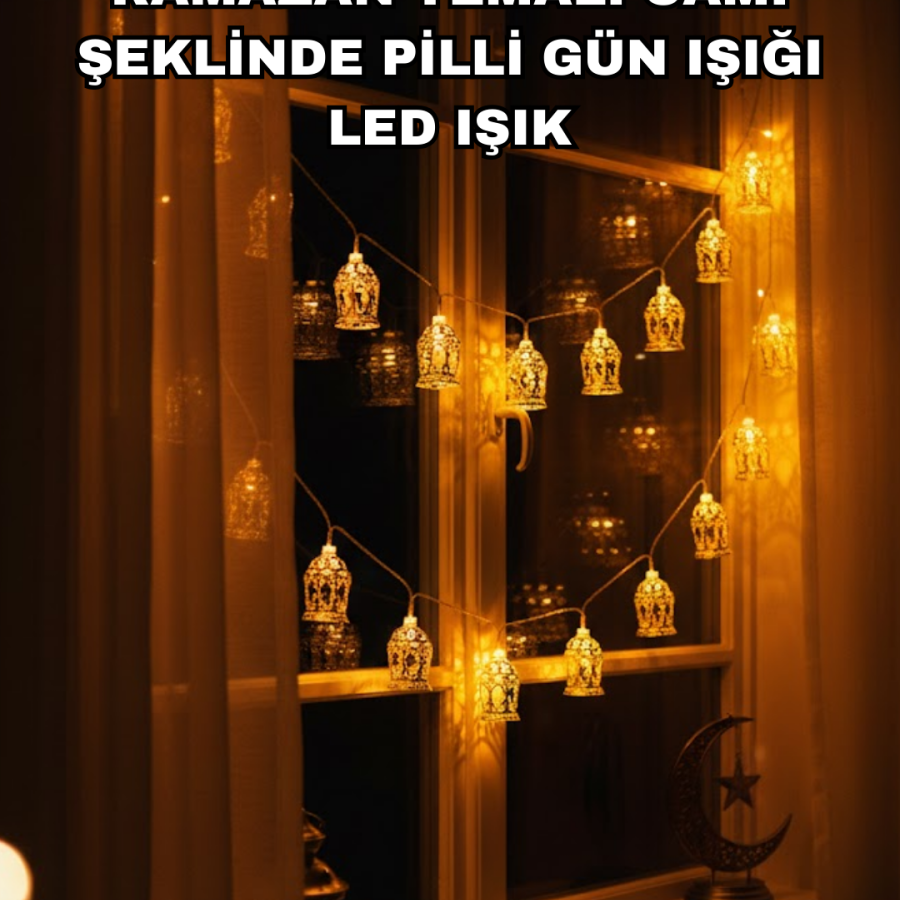 Ramadan LED Light Battery Operated Warm Yellow Mosque Figure For Home Decor