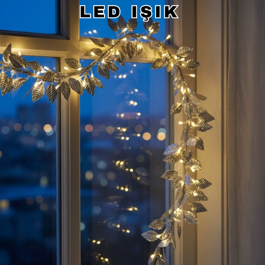 Battery Operated Silver Leaf LED Light Indoor and Christmas Decor Lighting