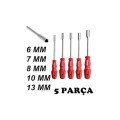 5Pcs Socket Wrench Screwdriver 6/7/8/10/13/mm Metal Hexagon
