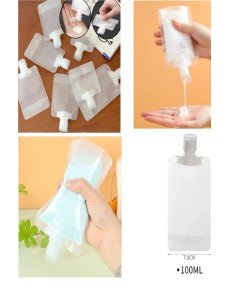 5Pcs Transparent Liquid Cosmetic Bags Travel Lotion Shampoo Facial Cream Hand Soap Packaging