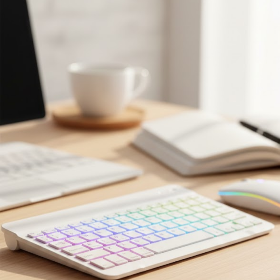 Multi-Device Compatible Wireless Keyboard Mouse Set with Backlight Multi-Device Compatible Wireless Keyboard Mouse Set with Backlight