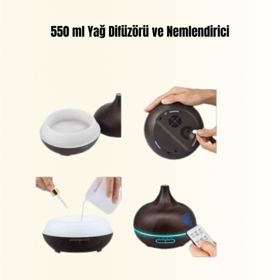 550ml Ultrasonic Oil Diffuser and Cold Mist Humidifier 550ml Ultrasonic Oil Diffuser and Cold Mist Humidifier