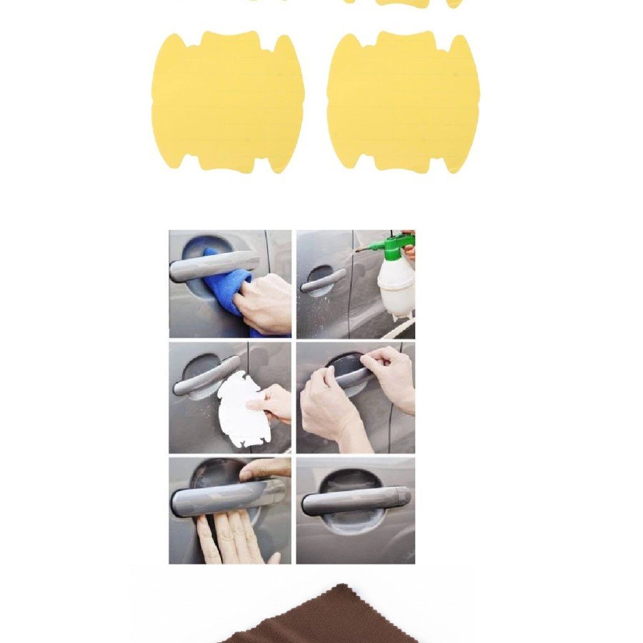 Set of 5 Car Door Handle Protector Anti-Scratch Transparent Sticker Film Protection Set