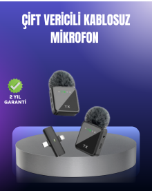 Wireless Dual Lapel Microphone for Vlog Podcasts and Interviews