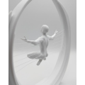 3D Zen Statue Moon Shaped Meditating Human Figure Decor 3D Zen Statue Moon Shaped Meditating Human Figure Decor