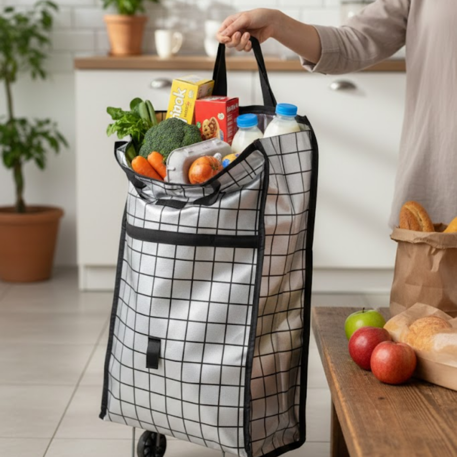 Sturdy Body, Silent Wheeled Market and Grocery Bag