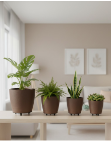 4-PIECE VASE BROWN