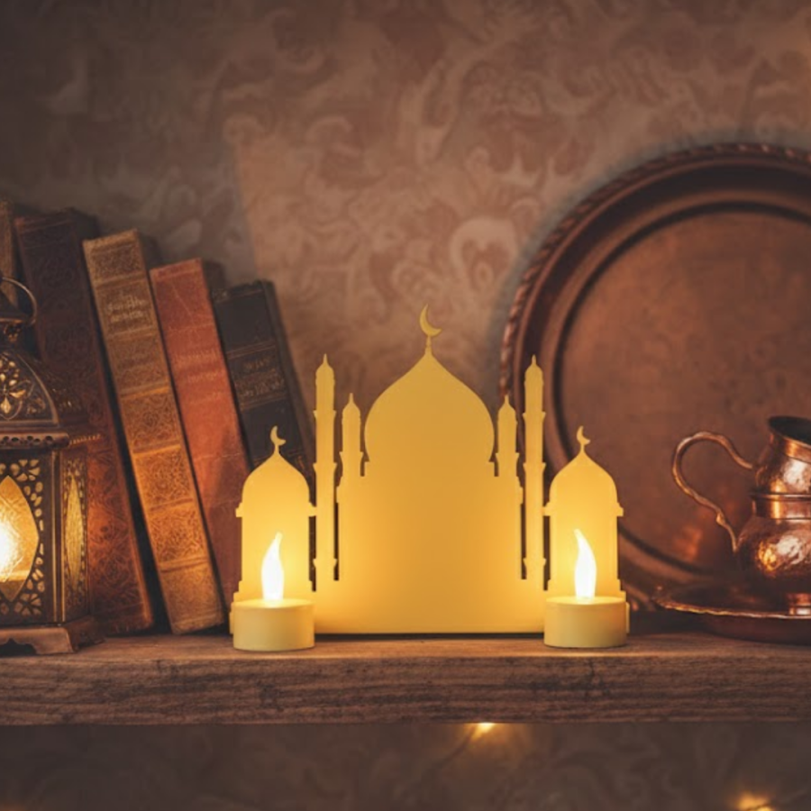MOSQUE WITH TWO CANDLES