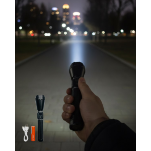 High Lumen Rechargeable Flashlight 9000mAh Set with Powerful Light and Carrying Case