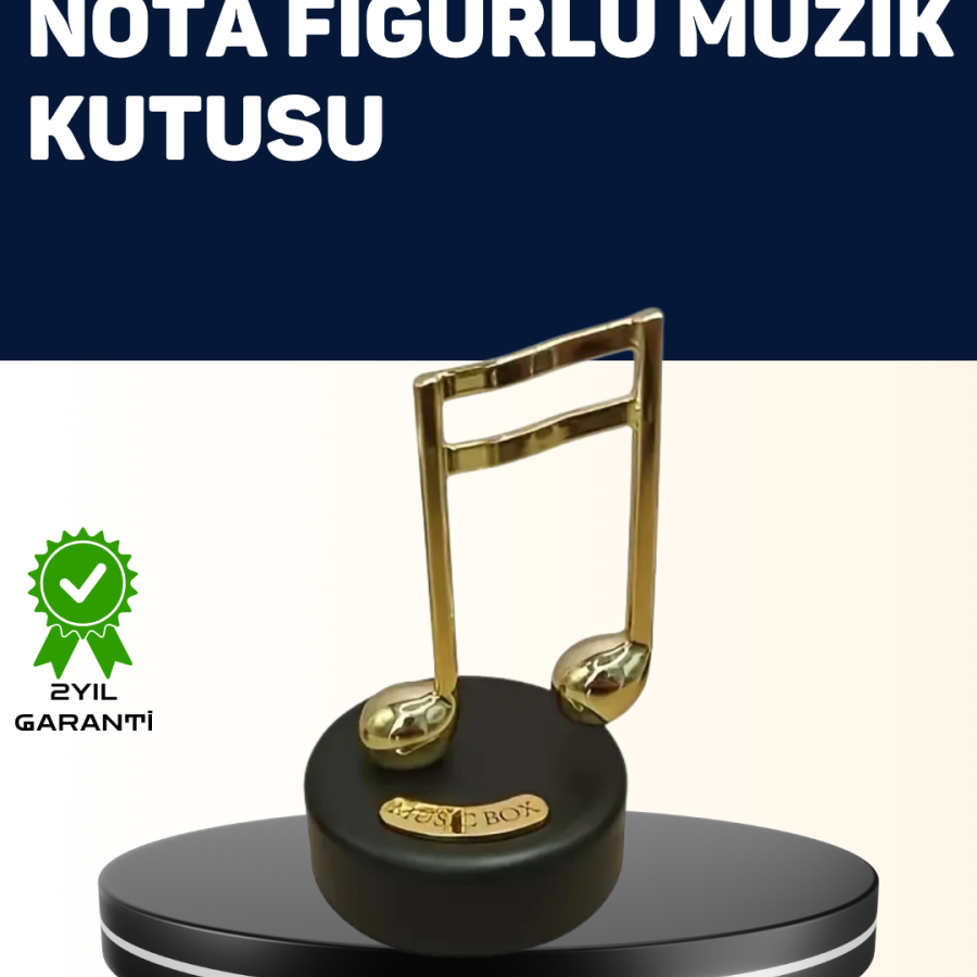 Melodious Music Music Box with Golden Note Figure