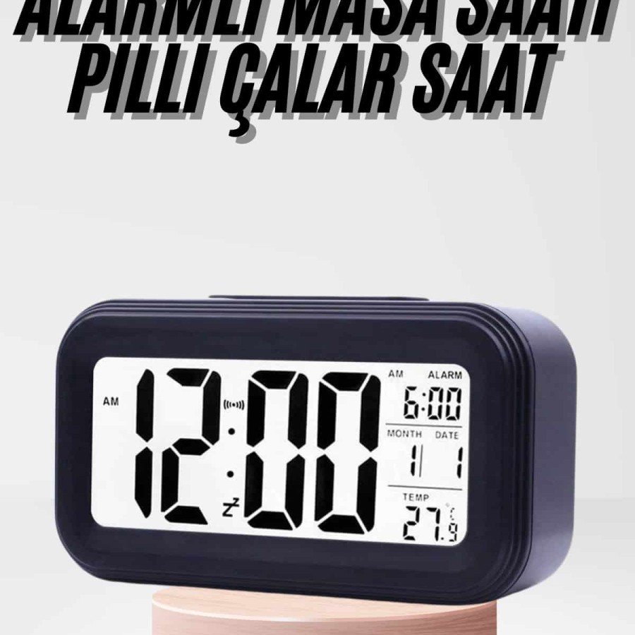 Digital Illuminated Alarm Desk Screen Battery Operated Alarm Clock