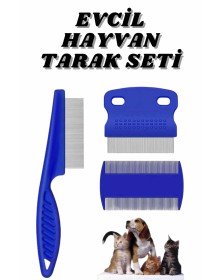 Pet Lice Comb Set Set of 4 with Stainless Steel Blades