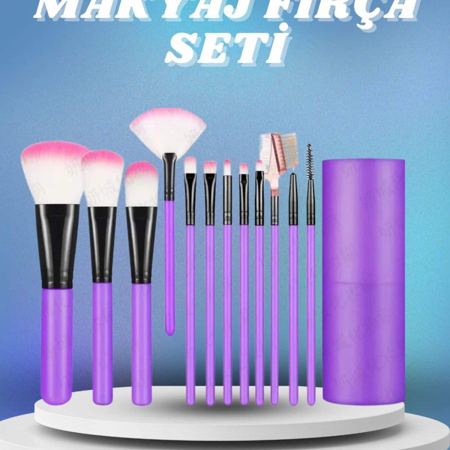 12 Piece Soft Tip Makeup Brush Set - Brush Set for Eye and Face Makeup Professional Makeup Set