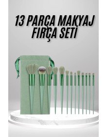 Makeup Brush Set Green 13 Pieces Foundation Brush Blush Brush Eyeshadow Brush