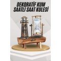 Lighthouse Hourglass Wooden Look Vintage Style Figurine
