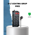 2 Meters Powerful Multiple Socket 8 Sockets