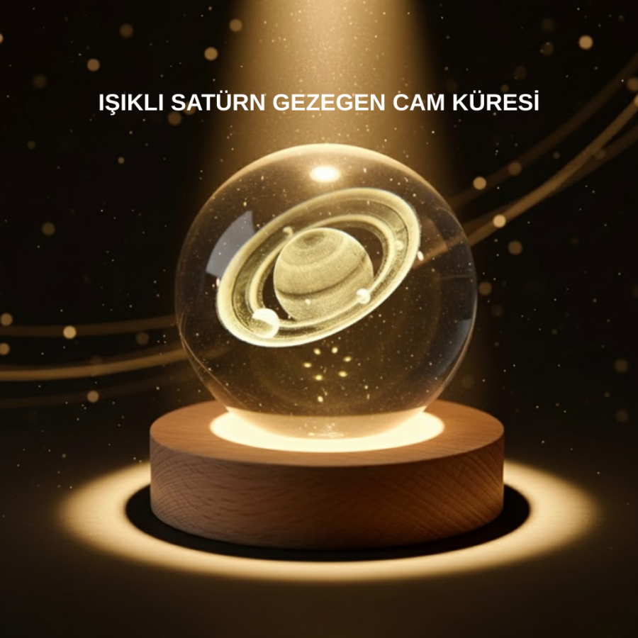 Decorative 3D Saturn Motif Crystal Ball Illuminated Night Lamp Decorative 3D Saturn Motif Crystal Ball Illuminated Night Lamp