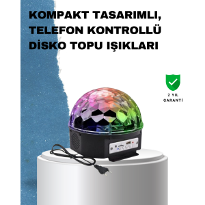 Portable RGB Disco Ball with Bluetooth and Remote Control