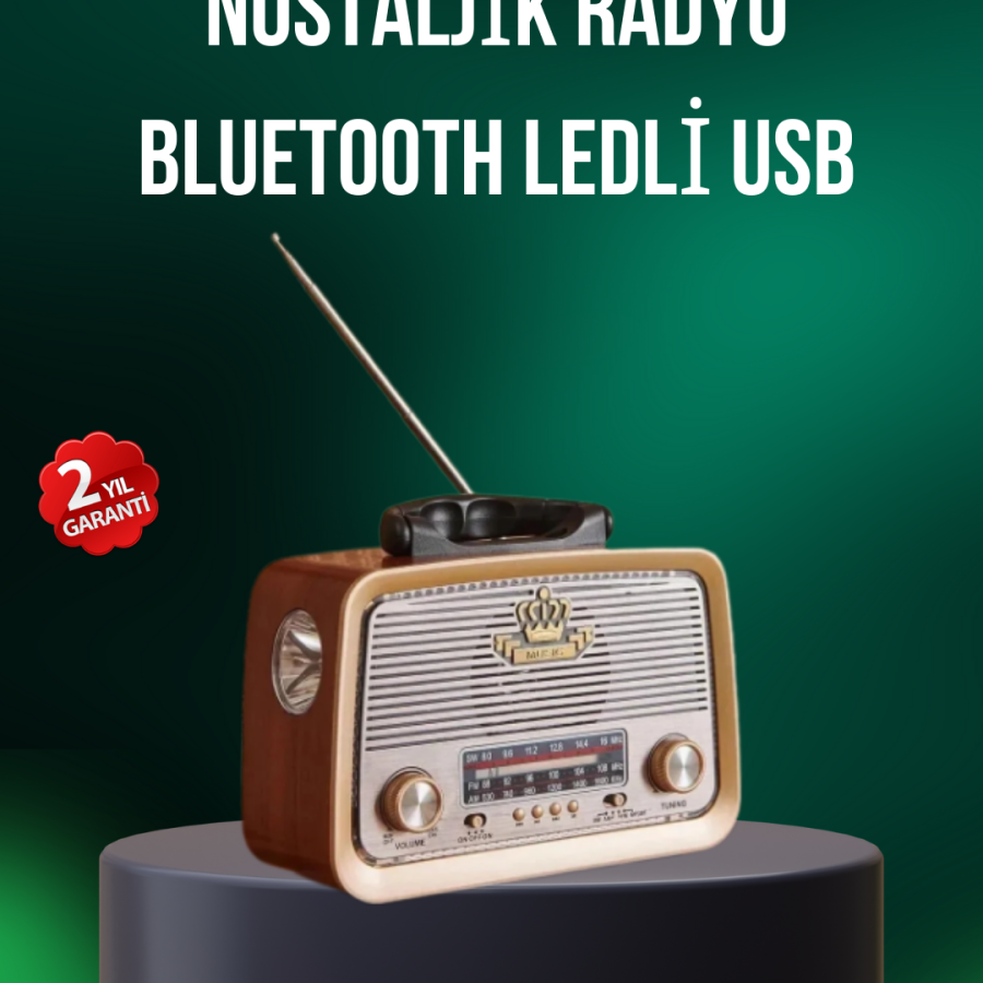 Portable Nostalgia Radio Bluetooth USB AUX Input